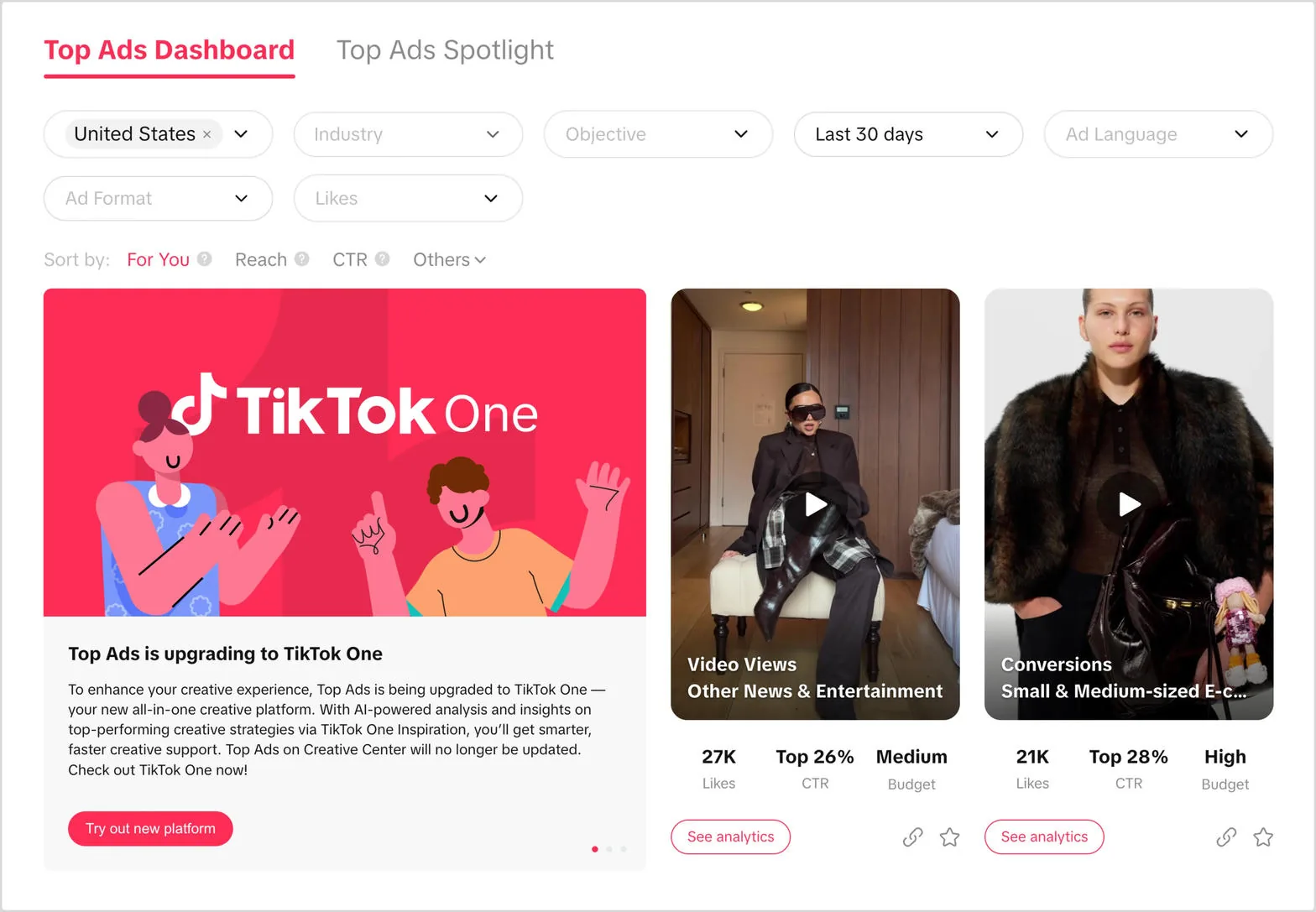 TikTok Creative Center Top Ads